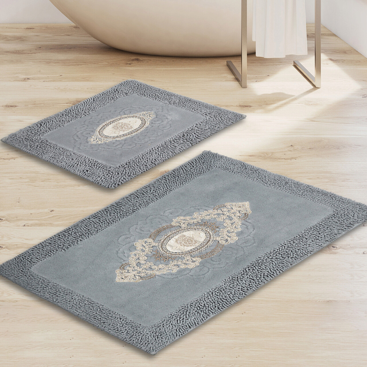 Set covorase de baie, L'essentiel Maison, Aln_E4_303, Gri - imagine 5